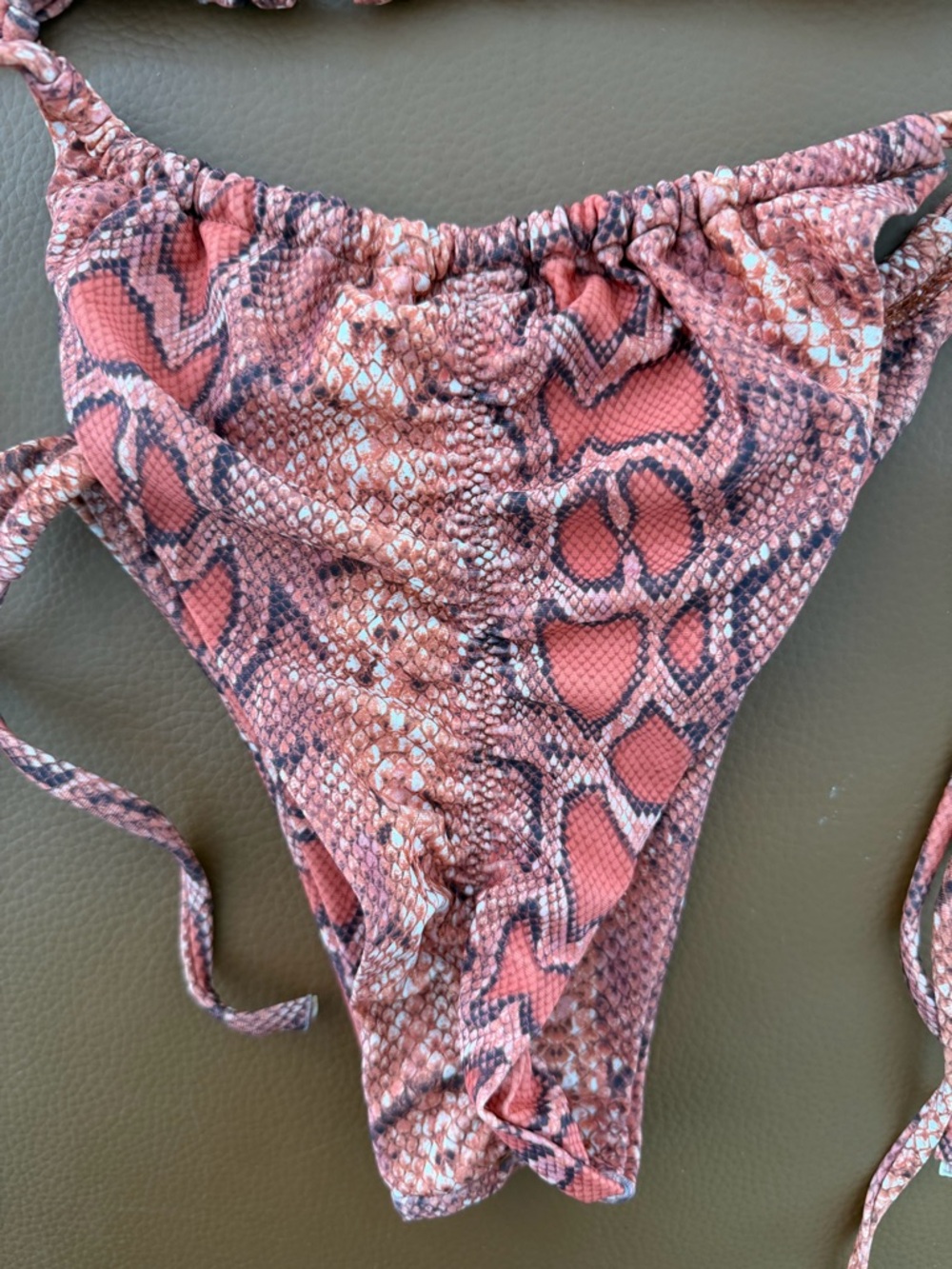 Brazilian Snake Print Bikini Set | Adjustable String |Size M Animal Print - Picture 4 of 6